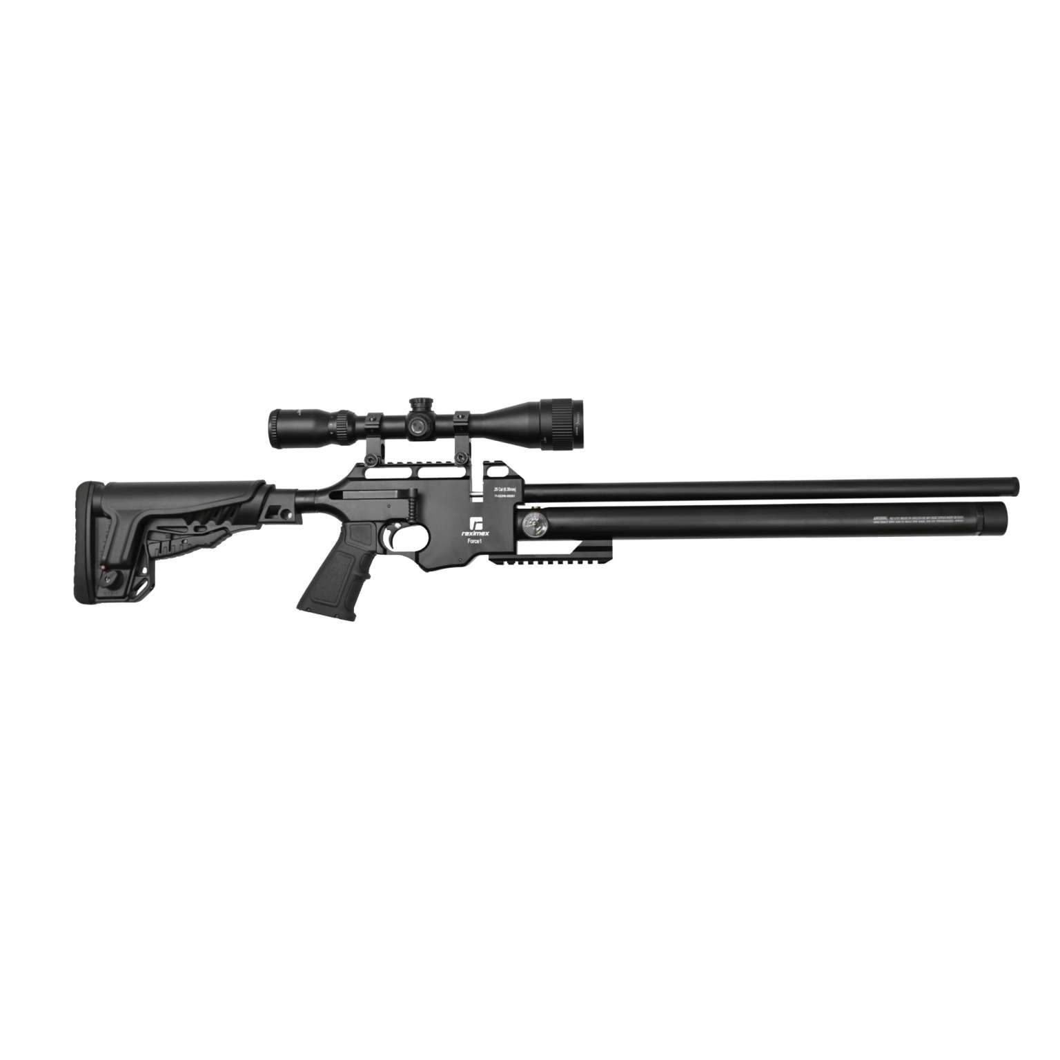 La Reximex Force 1 PCP 5,5 mm 7,5 Joule è una carabina ad aria compressa dal design moderno, caratterizzata da una struttura robusta, una calciatura ergonomica e un sistema di alimentazione ad aria precompressa (PCP). Prodotta dall'azienda turca Reximex, rappresenta una soluzione interessante per gli appassionati del tiro ricreativo e del tiro al bersaglio.