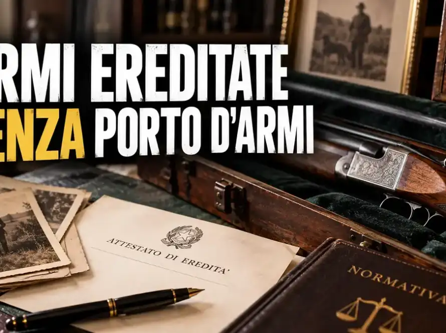 Armi ereditate senza porto d'armi: fucile da caccia, denuncia di detenzione e documenti dell'eredità