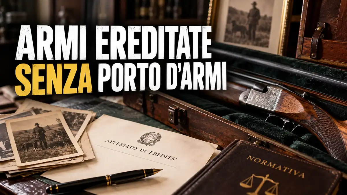 Armi ereditate senza porto d'armi: fucile da caccia, denuncia di detenzione e documenti dell'eredità